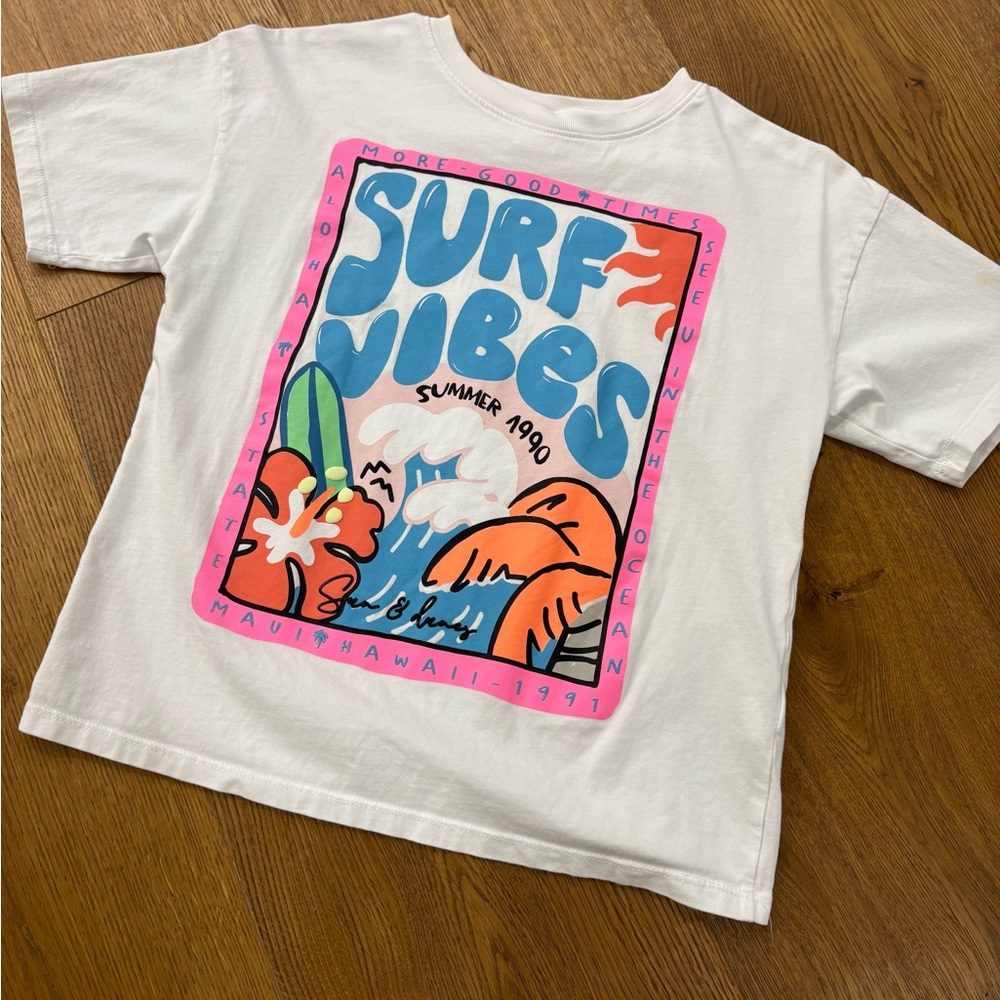 Zara Surf Vibes Kids T-Shirt - White